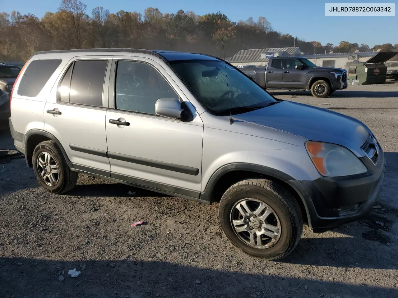 2002 Honda Cr-V Ex VIN: JHLRD78872C063342 Lot: 77095144