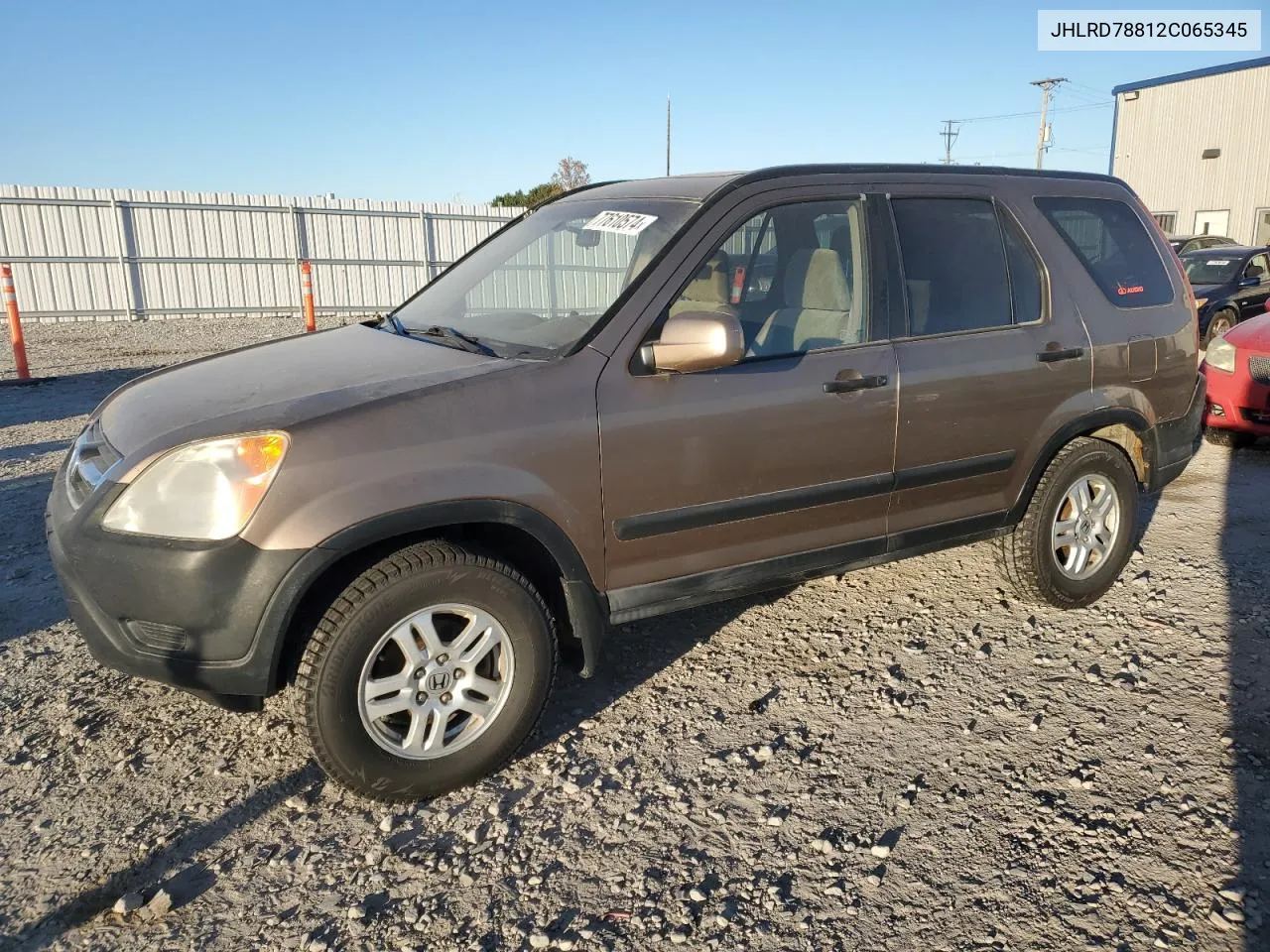 2002 Honda Cr-V Ex VIN: JHLRD78812C065345 Lot: 77610574