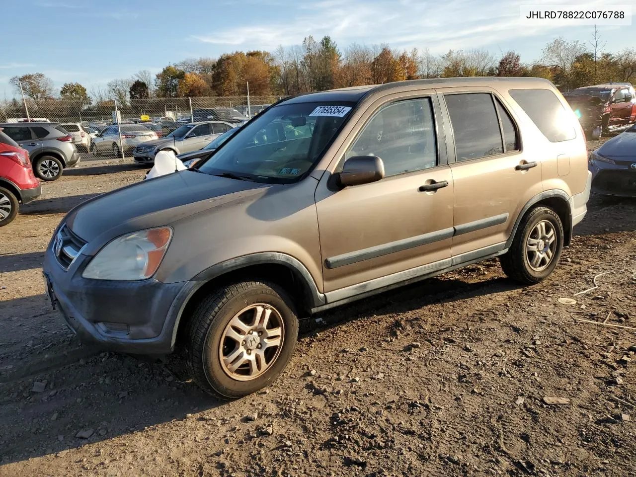 2002 Honda Cr-V Ex VIN: JHLRD78822C076788 Lot: 77695354