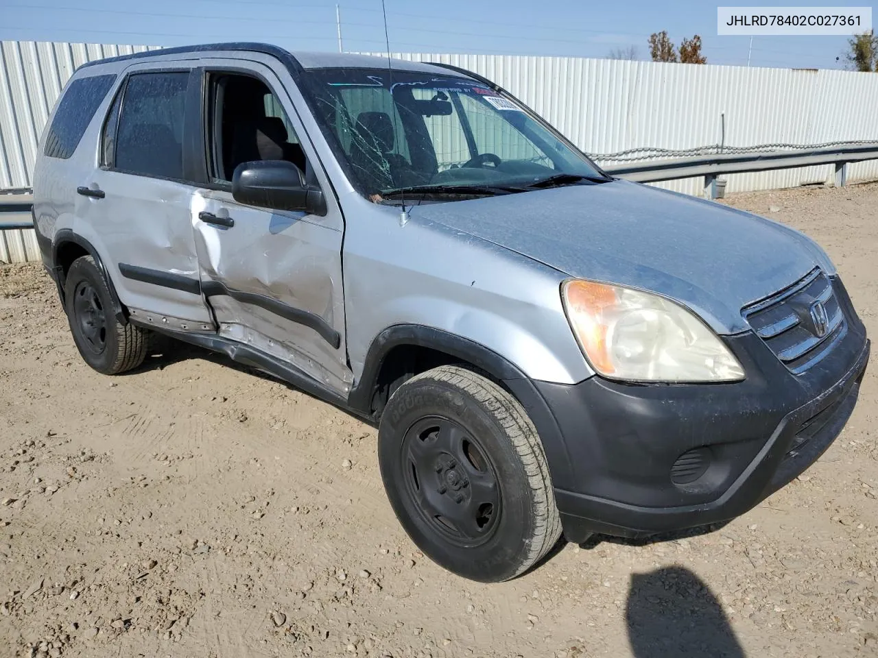 2002 Honda Cr-V Lx VIN: JHLRD78402C027361 Lot: 78032894