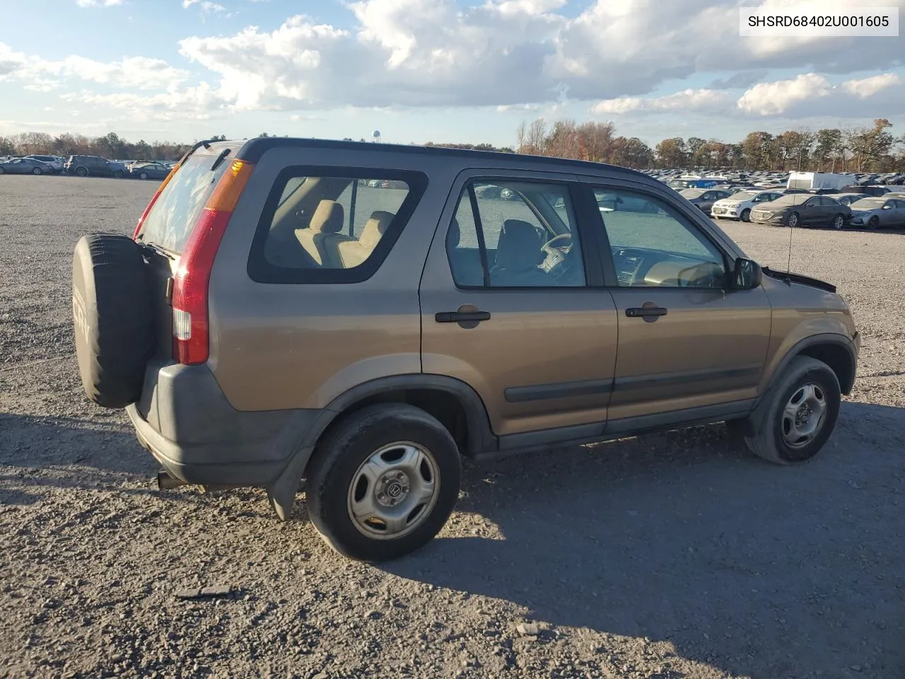 2002 Honda Cr-V Lx VIN: SHSRD68402U001605 Lot: 79056944