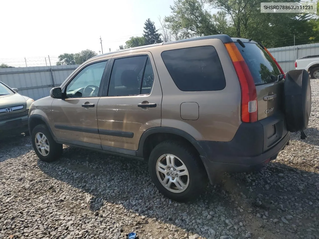 2003 Honda Cr-V Ex VIN: SHSRD78863U111231 Lot: 64884114