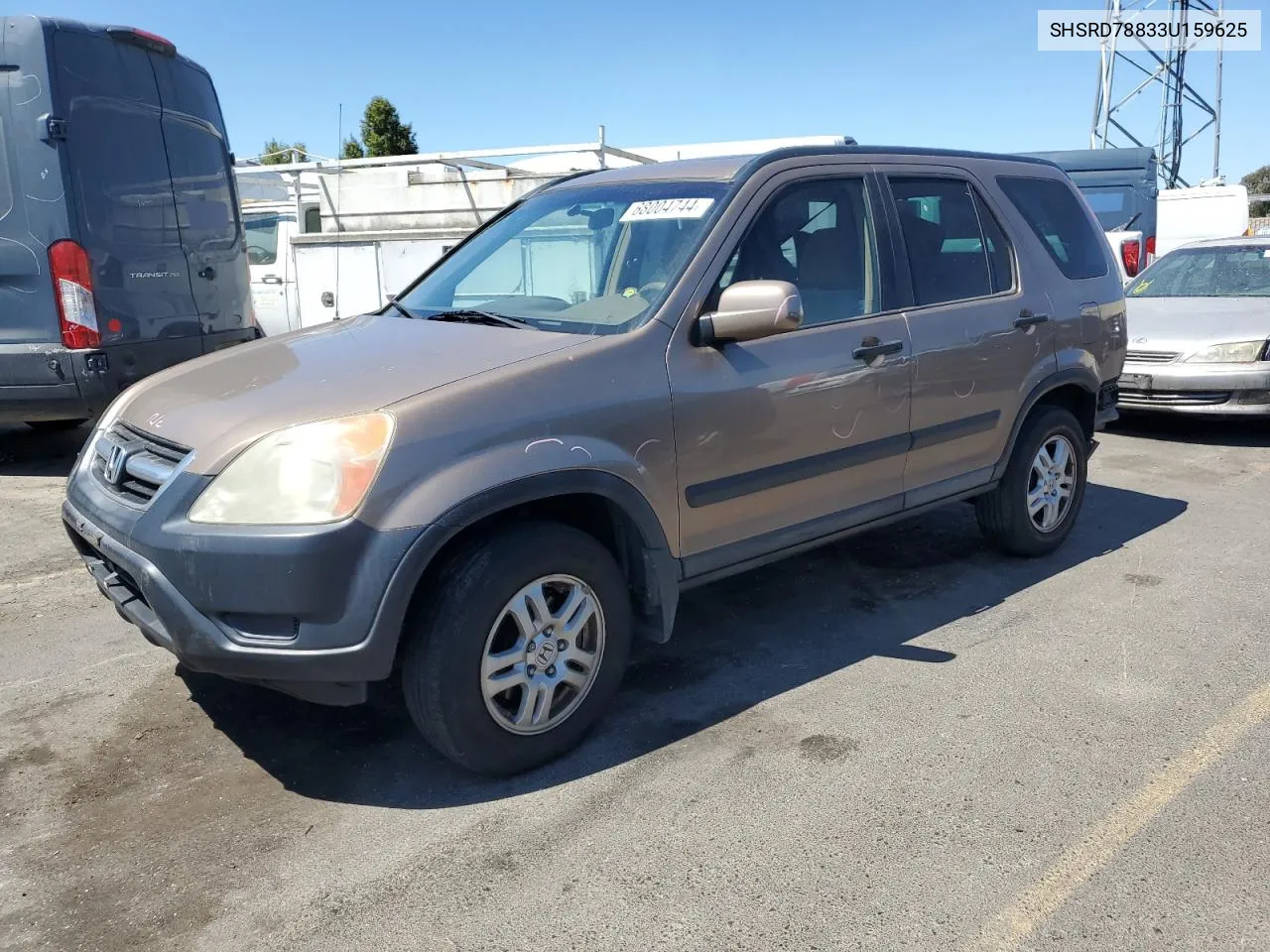 2003 Honda Cr-V Ex VIN: SHSRD78833U159625 Lot: 68004744