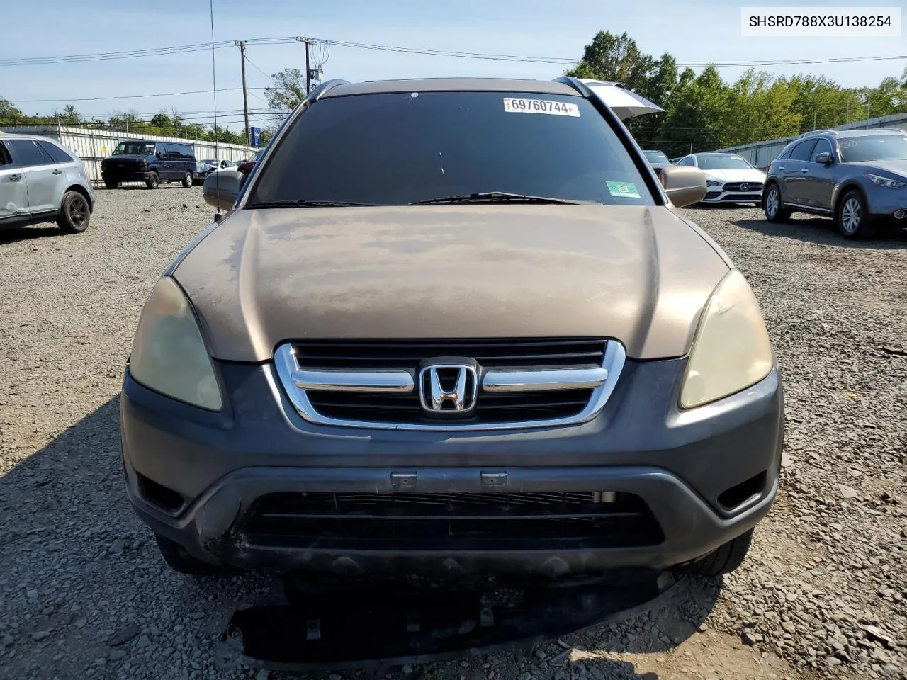 2003 Honda Cr-V Ex VIN: SHSRD788X3U138254 Lot: 69760744