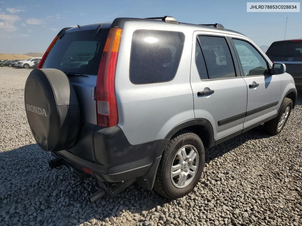 2003 Honda Cr-V Ex VIN: JHLRD78853C028834 Lot: 70711594