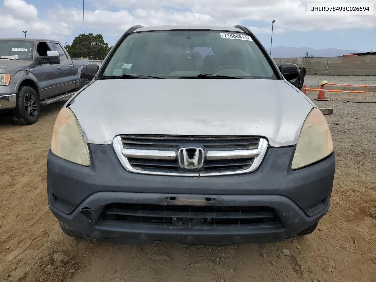 2003 Honda Cr-V Lx VIN: JHLRD78493C026694 Lot: 71888414