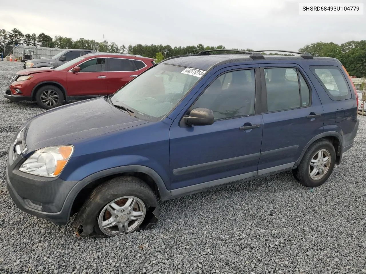 2003 Honda Cr-V Lx VIN: SHSRD68493U104779 Lot: 72197624