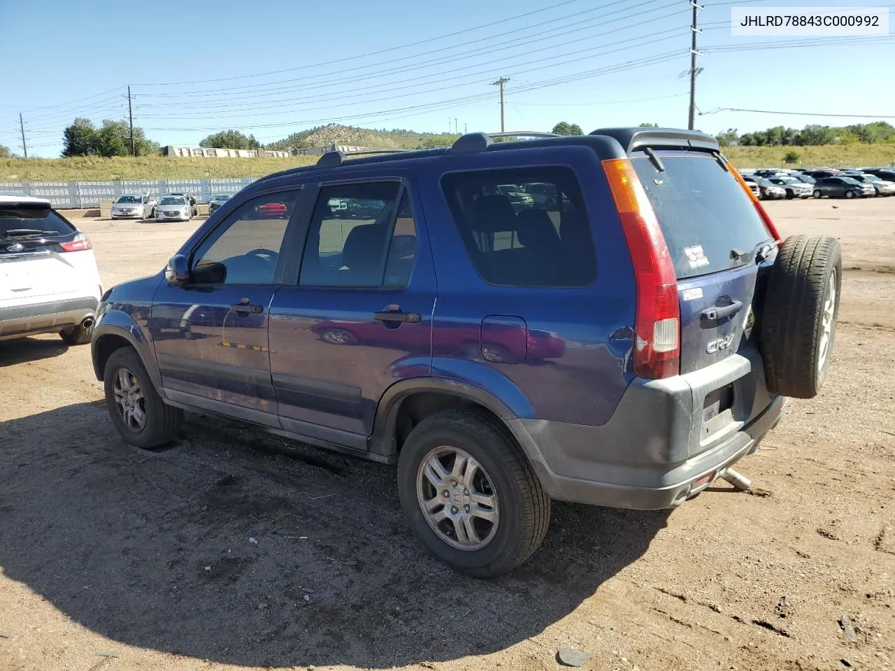 2003 Honda Cr-V Ex VIN: JHLRD78843C000992 Lot: 72744094