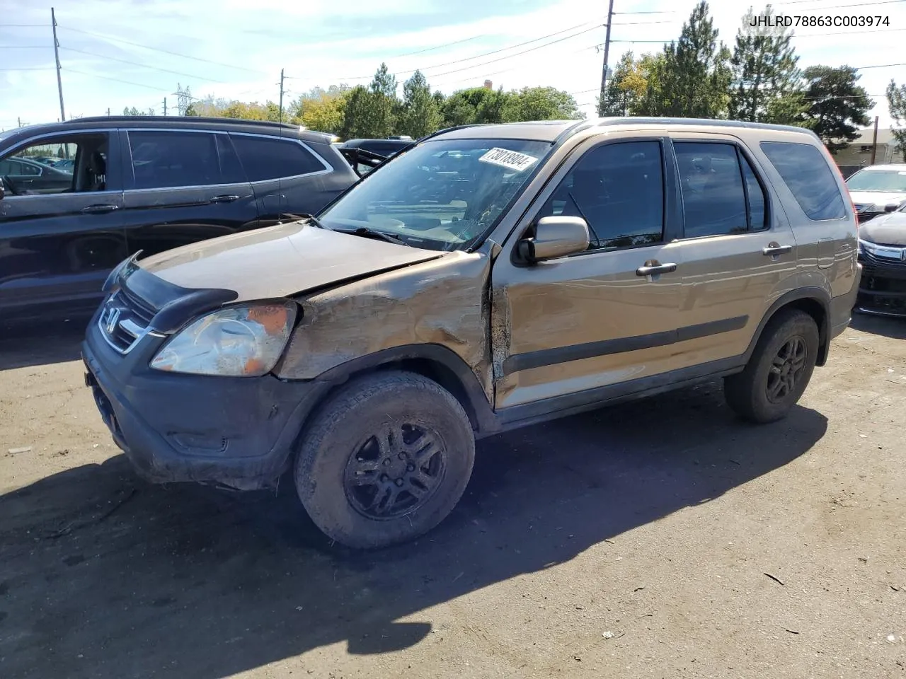 2003 Honda Cr-V Ex VIN: JHLRD78863C003974 Lot: 73018904