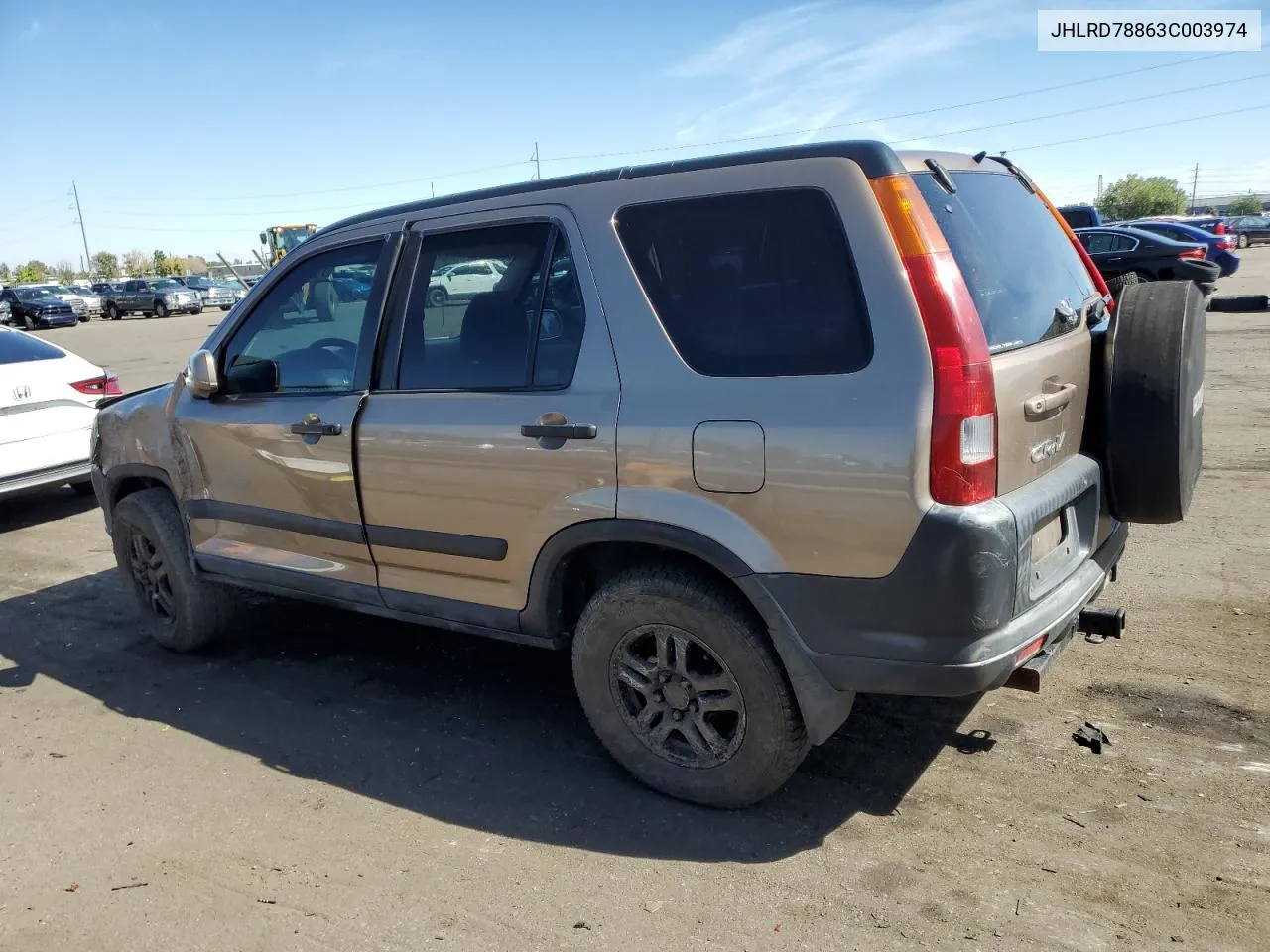 2003 Honda Cr-V Ex VIN: JHLRD78863C003974 Lot: 73018904