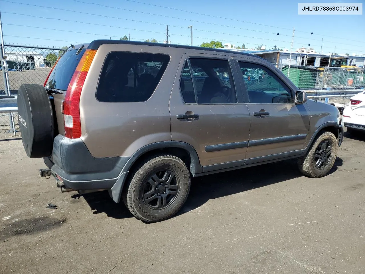 2003 Honda Cr-V Ex VIN: JHLRD78863C003974 Lot: 73018904