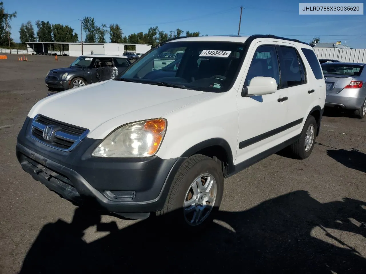 2003 Honda Cr-V Ex VIN: JHLRD788X3C035620 Lot: 73493424