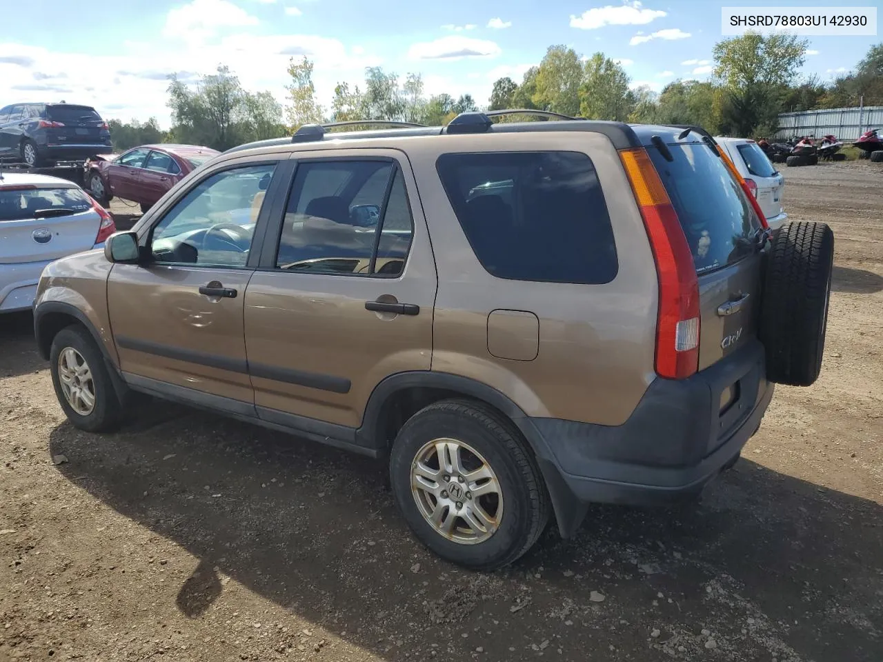 2003 Honda Cr-V Ex VIN: SHSRD78803U142930 Lot: 74459574