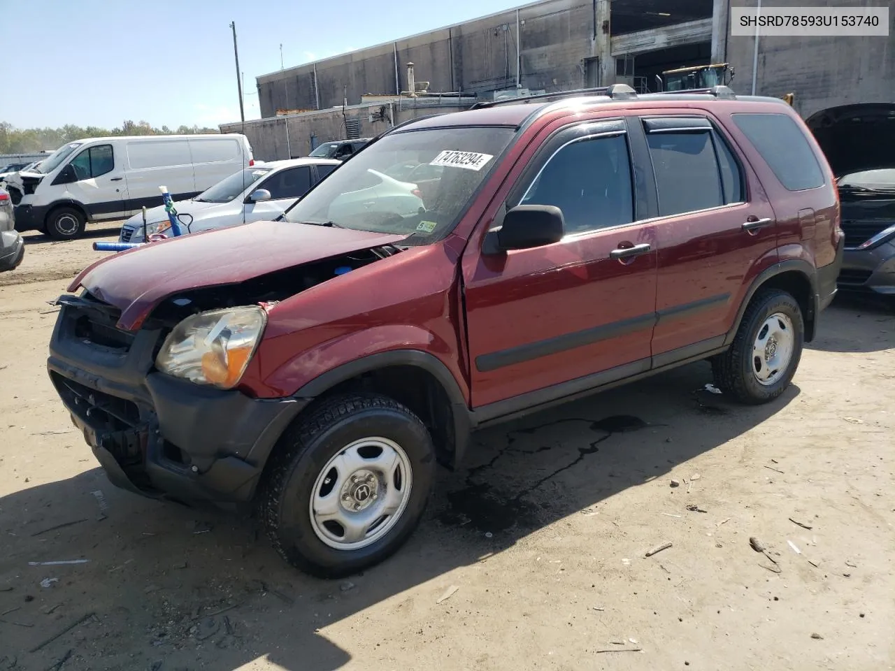 2003 Honda Cr-V Lx VIN: SHSRD78593U153740 Lot: 74763294