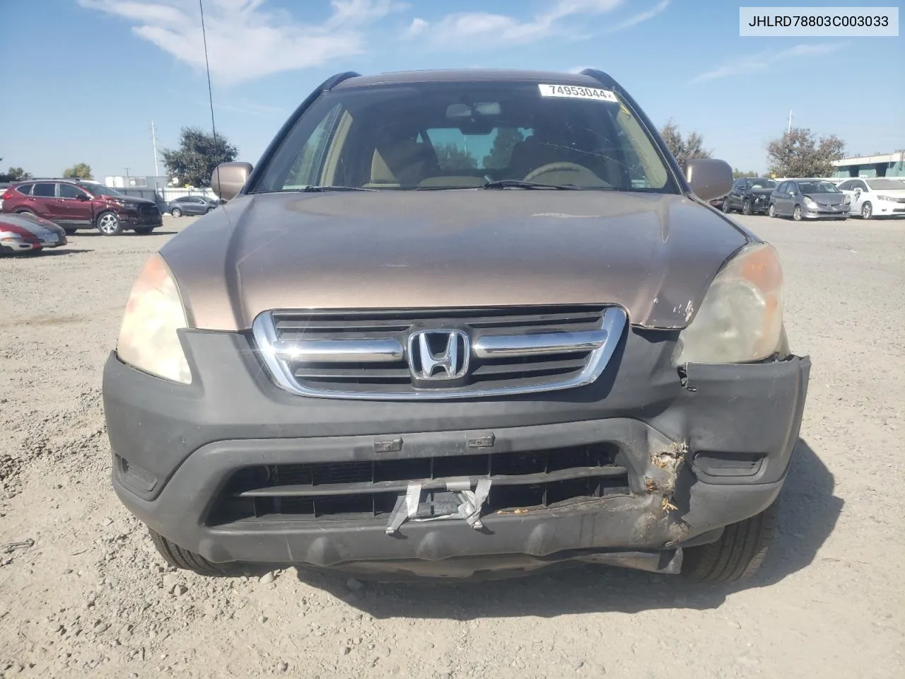 2003 Honda Cr-V Ex VIN: JHLRD78803C003033 Lot: 74953044