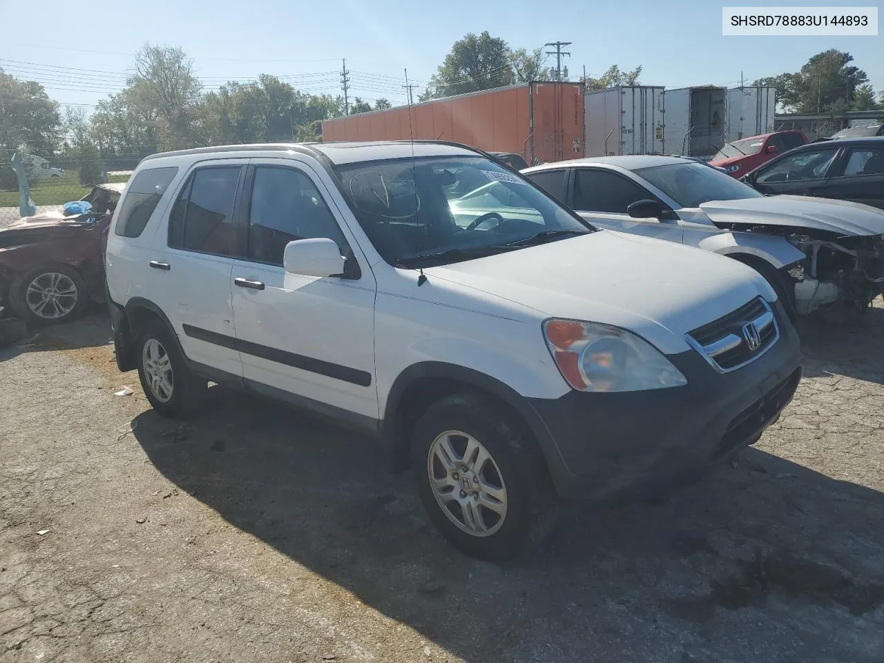 2003 Honda Cr-V Ex VIN: SHSRD78883U144893 Lot: 74955294