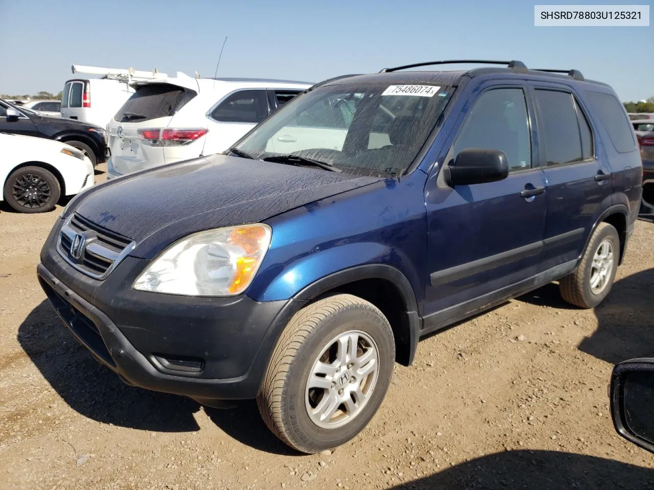 2003 Honda Cr-V Ex VIN: SHSRD78803U125321 Lot: 75486074