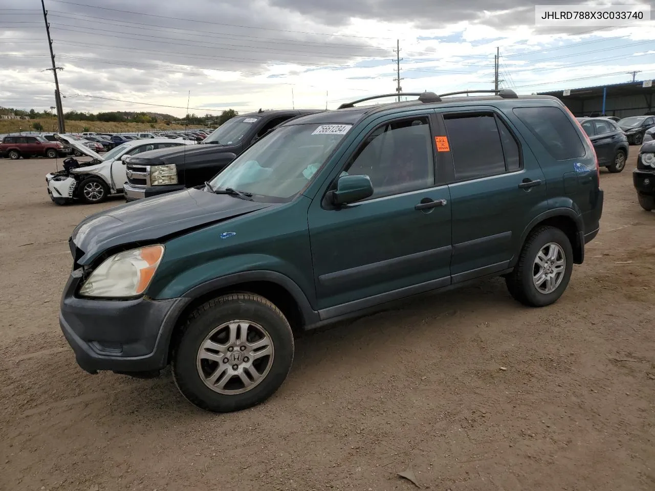 2003 Honda Cr-V Ex VIN: JHLRD788X3C033740 Lot: 75661234