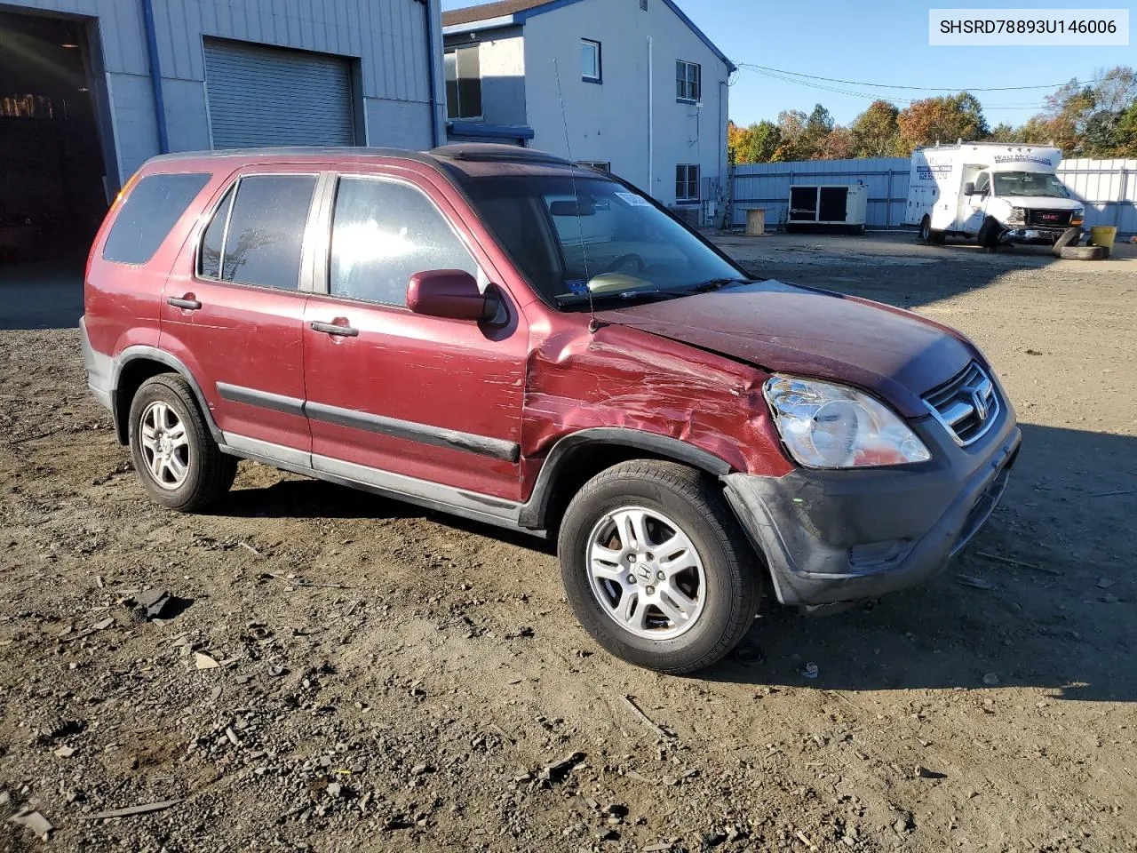 2003 Honda Cr-V Ex VIN: SHSRD78893U146006 Lot: 76345244