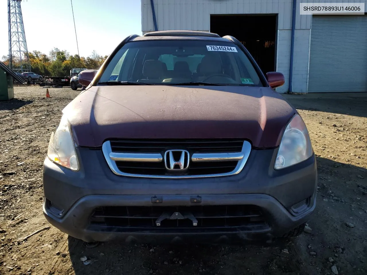 2003 Honda Cr-V Ex VIN: SHSRD78893U146006 Lot: 76345244