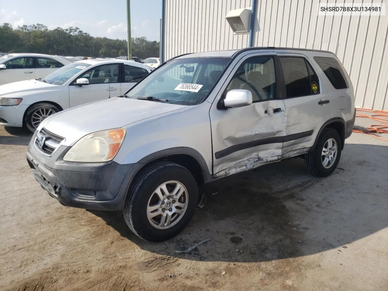 2003 Honda Cr-V Ex VIN: SHSRD788X3U134981 Lot: 76366544