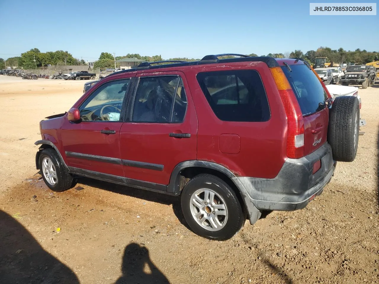 2003 Honda Cr-V Ex VIN: JHLRD78853C036805 Lot: 76782284