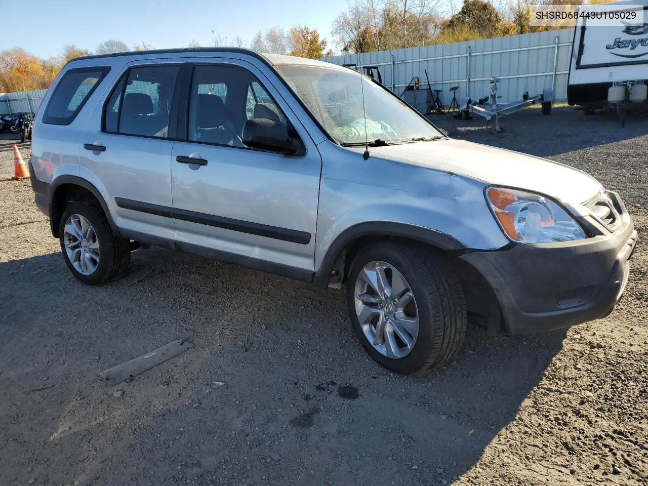 2003 Honda Cr-V Lx VIN: SHSRD68443U105029 Lot: 76801334