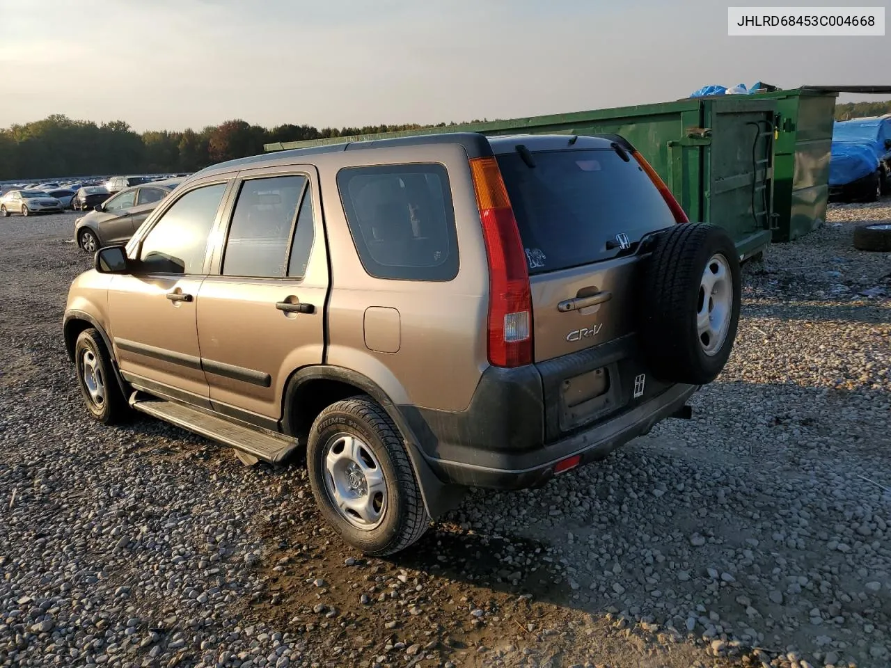 2003 Honda Cr-V Lx VIN: JHLRD68453C004668 Lot: 77232814