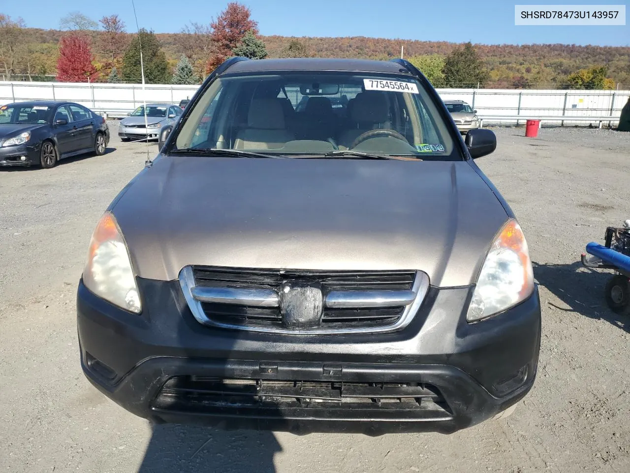 2003 Honda Cr-V Lx VIN: SHSRD78473U143957 Lot: 77545564