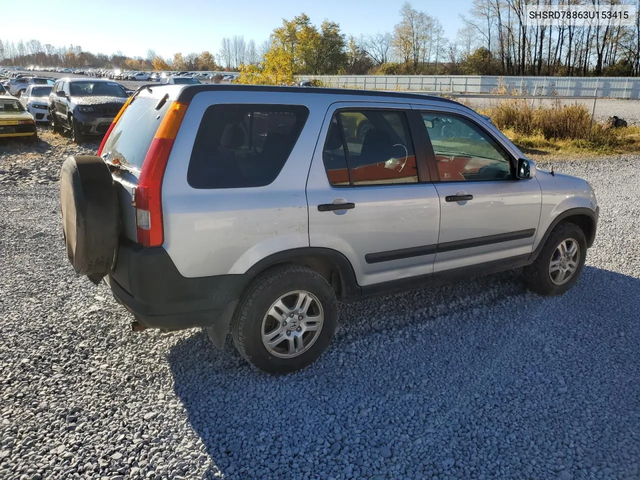 2003 Honda Cr-V Ex VIN: SHSRD78863U153415 Lot: 77836284