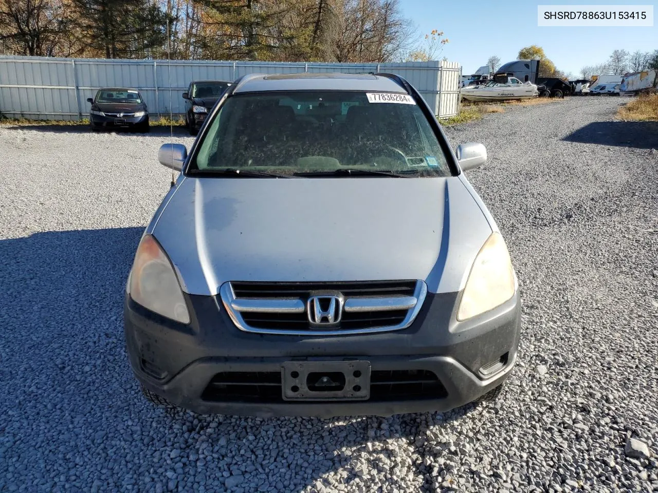 2003 Honda Cr-V Ex VIN: SHSRD78863U153415 Lot: 77836284