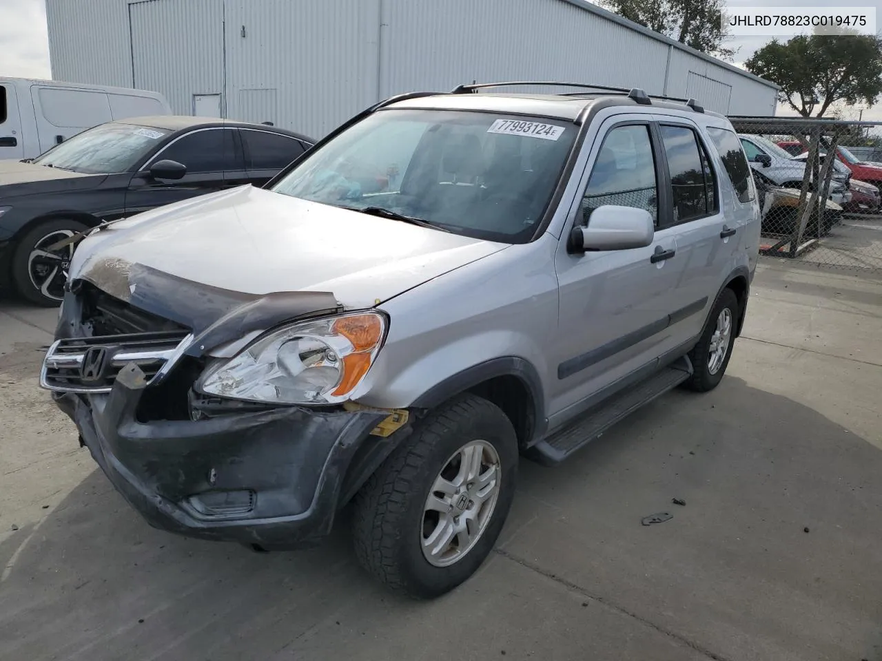 2003 Honda Cr-V Ex VIN: JHLRD78823C019475 Lot: 77993124