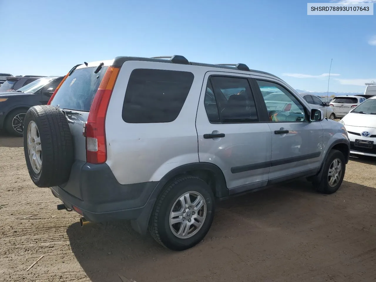 2003 Honda Cr-V Ex VIN: SHSRD78893U107643 Lot: 78908634