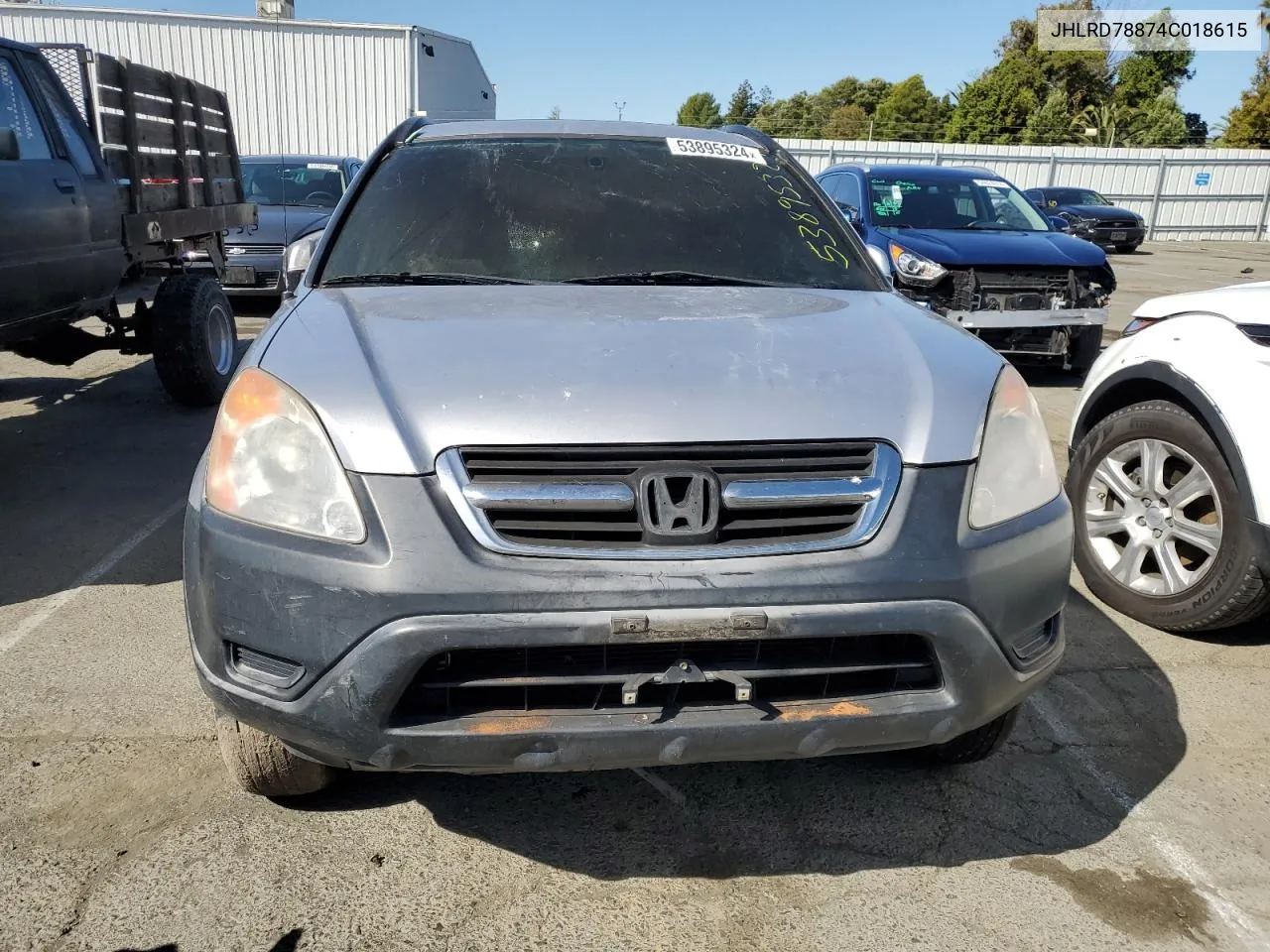 2004 Honda Cr-V Ex VIN: JHLRD78874C018615 Lot: 53895324