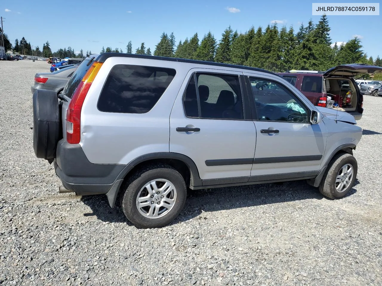 2004 Honda Cr-V Ex VIN: JHLRD78874C059178 Lot: 59919094