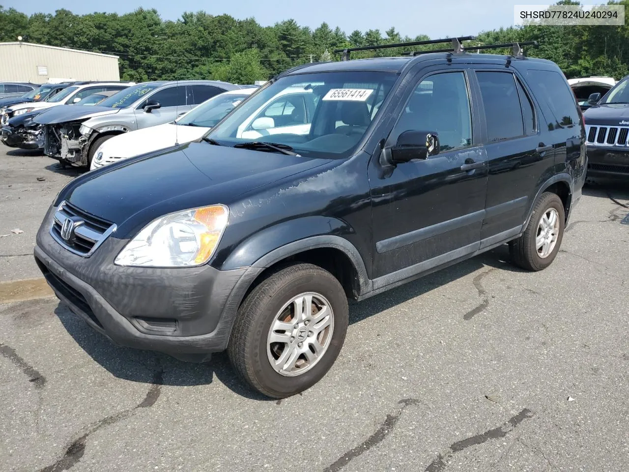 2004 Honda Cr-V Ex VIN: SHSRD77824U240294 Lot: 65561414