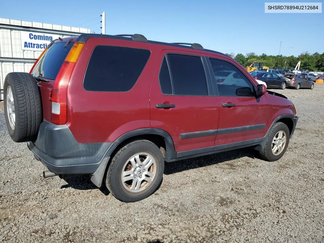 2004 Honda Cr-V Ex VIN: SHSRD78894U212684 Lot: 68345514