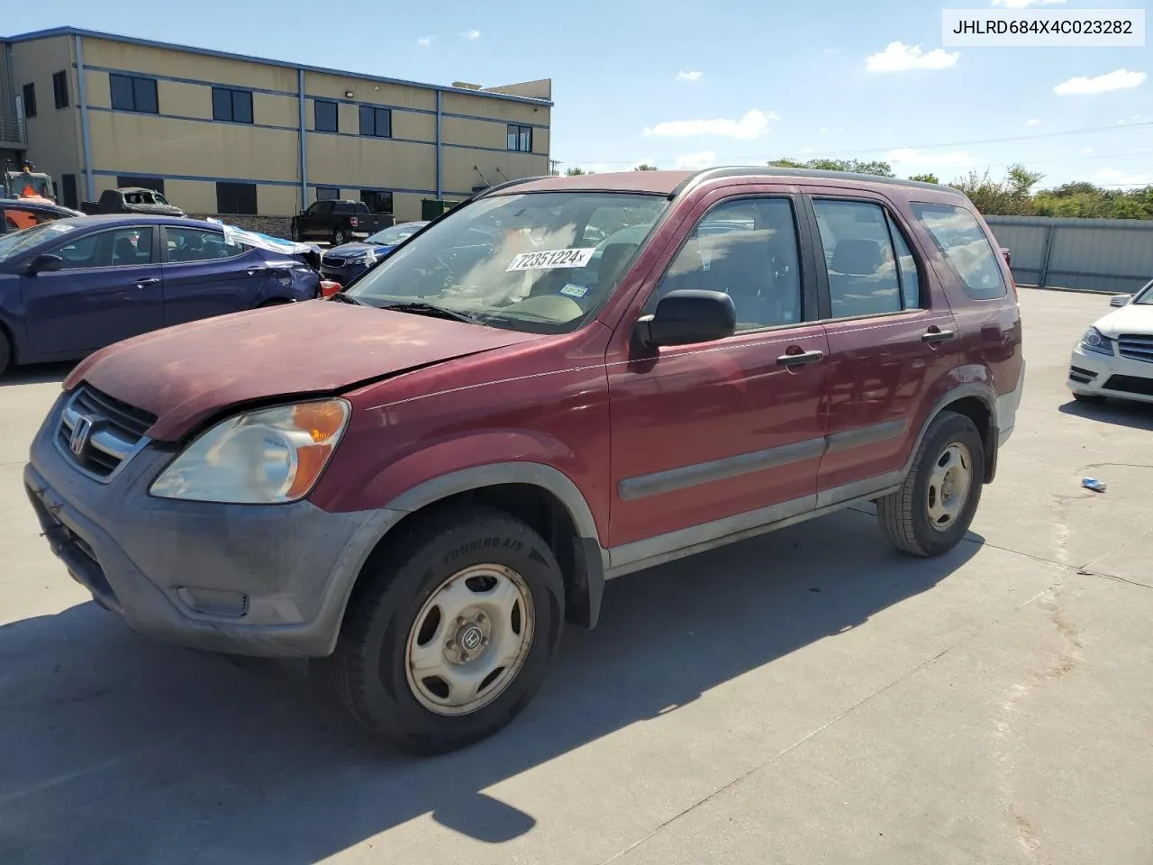 2004 Honda Cr-V Lx VIN: JHLRD684X4C023282 Lot: 72351224