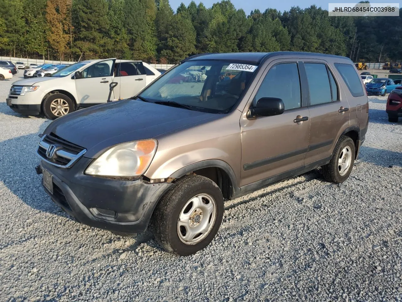 2004 Honda Cr-V Lx VIN: JHLRD68454C003988 Lot: 72985354