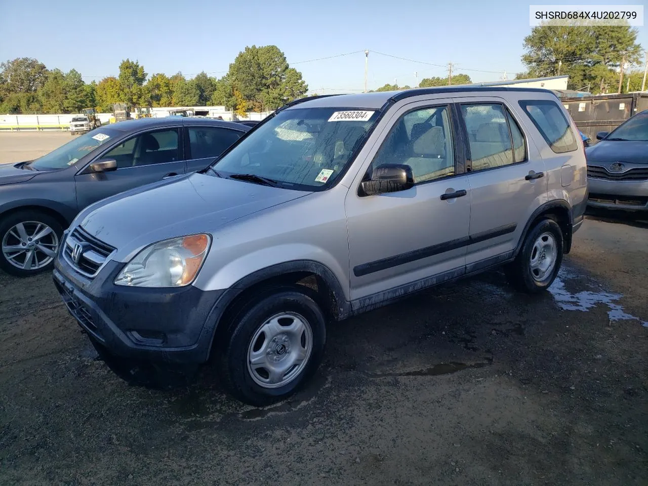 2004 Honda Cr-V Lx VIN: SHSRD684X4U202799 Lot: 73560304