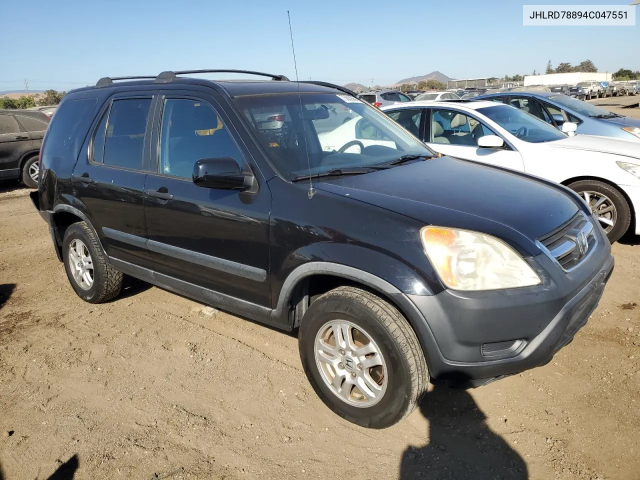 2004 Honda Cr-V Ex VIN: JHLRD78894C047551 Lot: 73605554