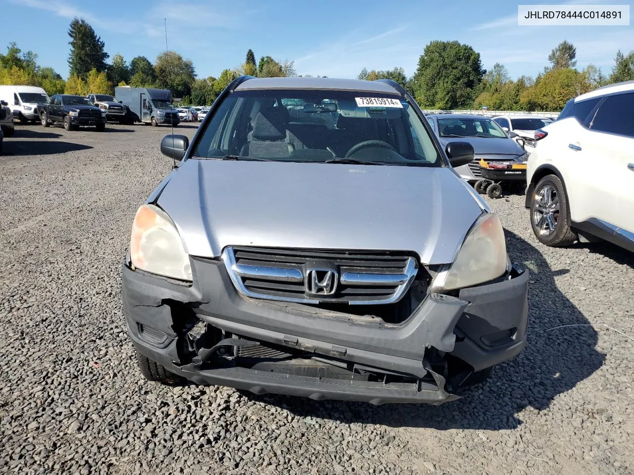 2004 Honda Cr-V Lx VIN: JHLRD78444C014891 Lot: 73815914