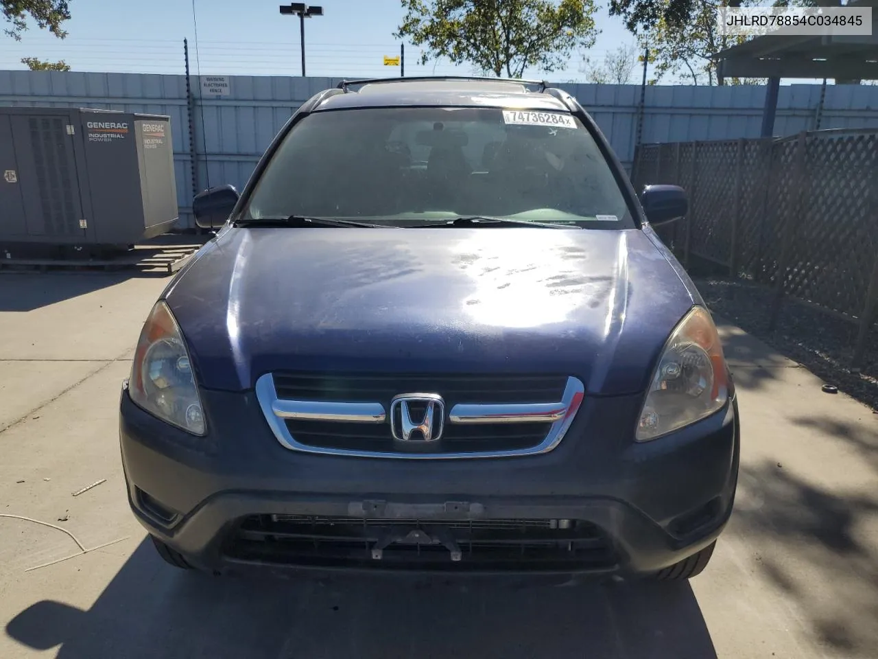 2004 Honda Cr-V Ex VIN: JHLRD78854C034845 Lot: 74736284