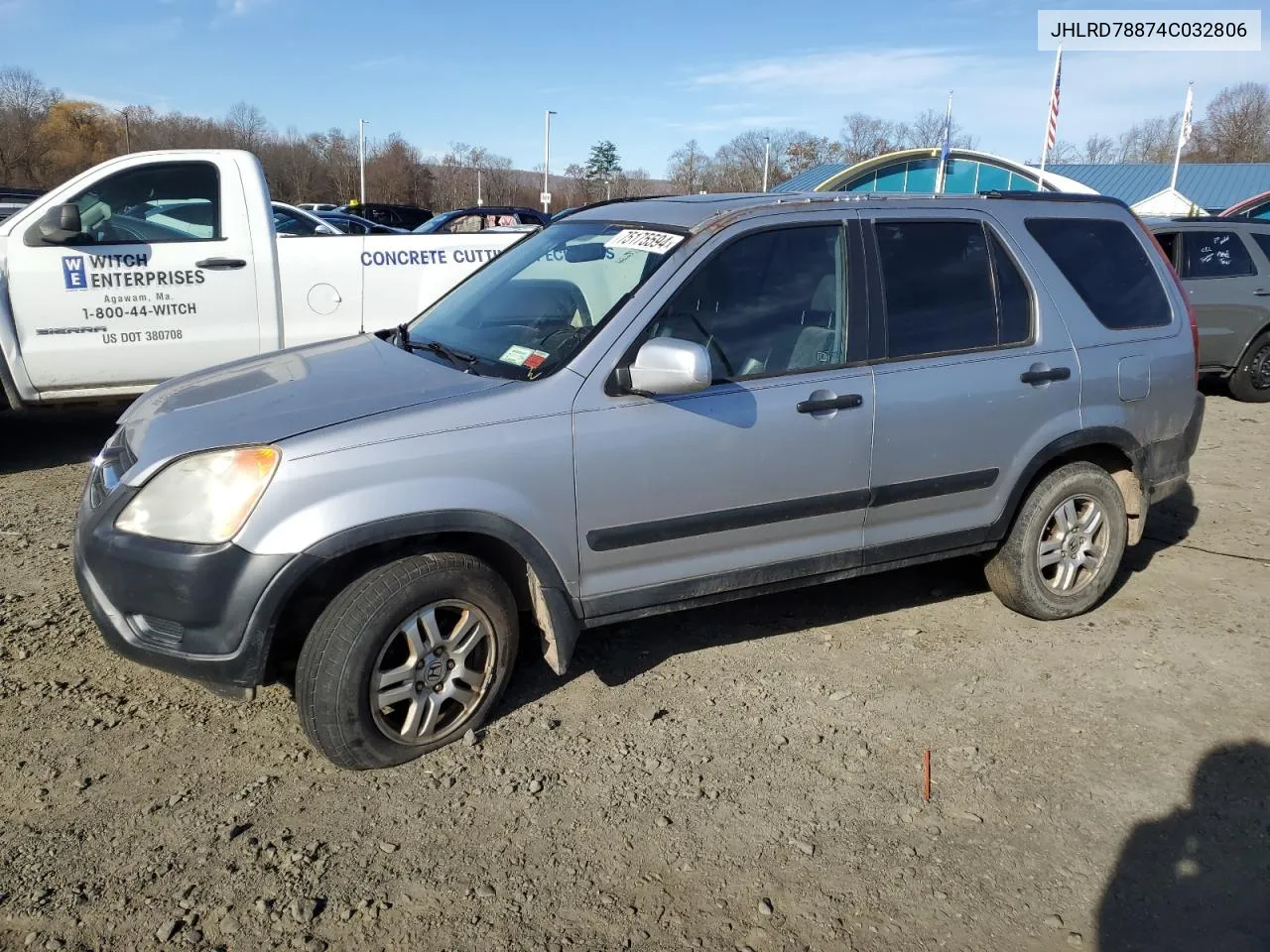 2004 Honda Cr-V Ex VIN: JHLRD78874C032806 Lot: 75175594