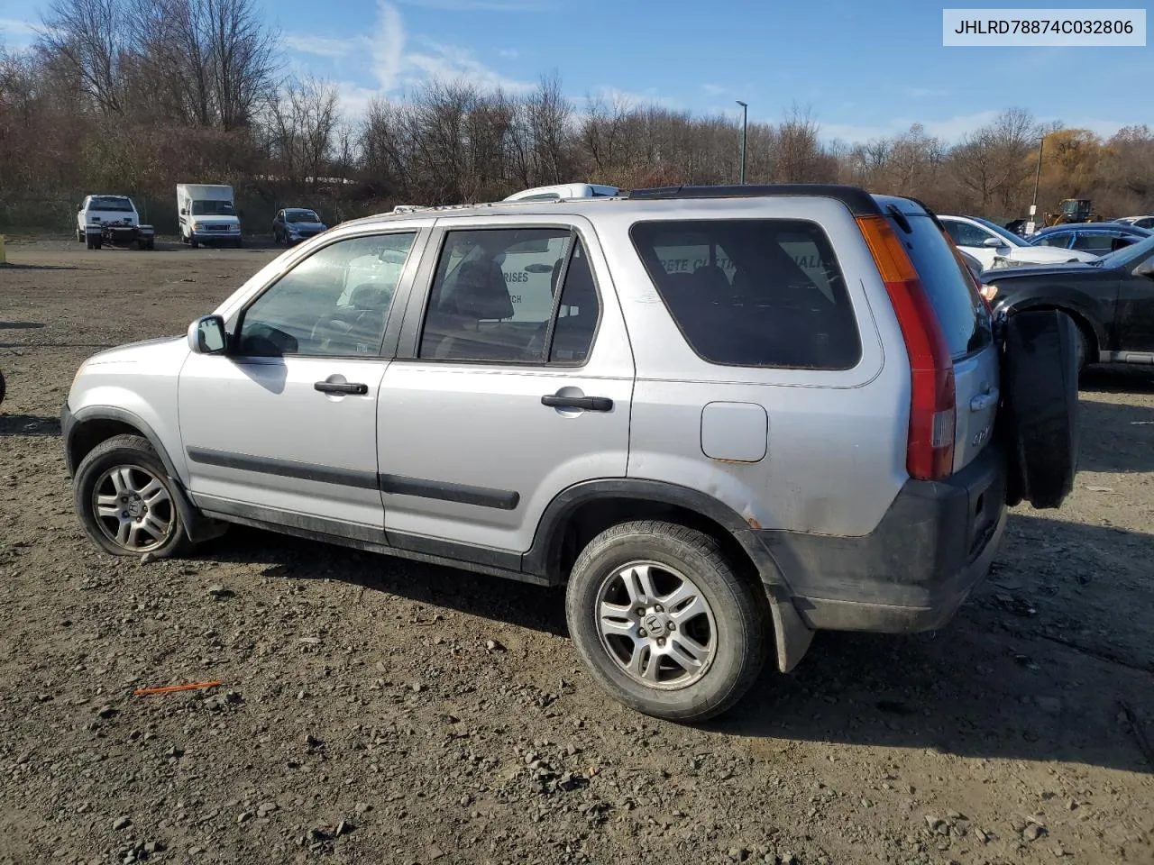 2004 Honda Cr-V Ex VIN: JHLRD78874C032806 Lot: 75175594