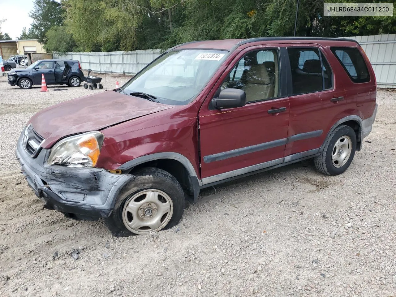 2004 Honda Cr-V Lx VIN: JHLRD68434C011250 Lot: 75272874