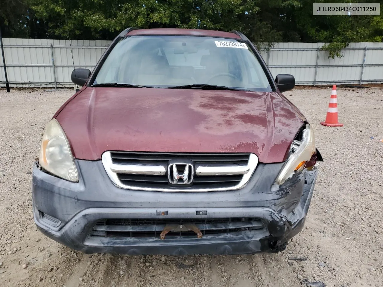 2004 Honda Cr-V Lx VIN: JHLRD68434C011250 Lot: 75272874