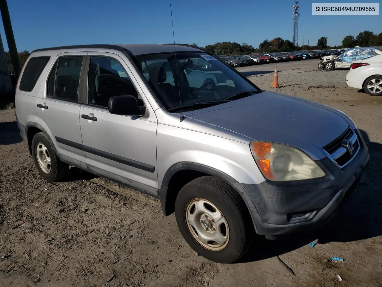 2004 Honda Cr-V Lx VIN: SHSRD68494U209565 Lot: 76163494