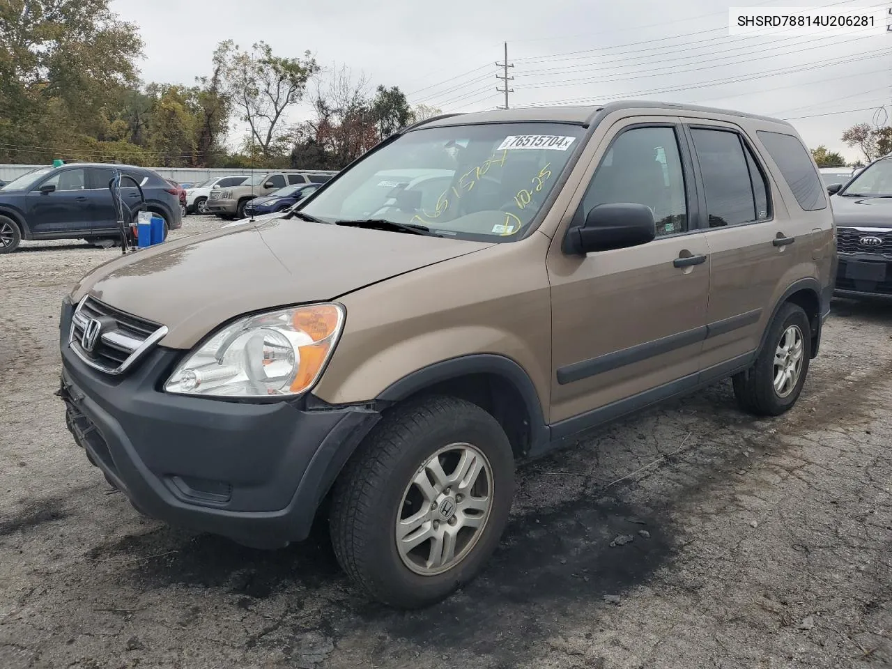 2004 Honda Cr-V Ex VIN: SHSRD78814U206281 Lot: 76515704