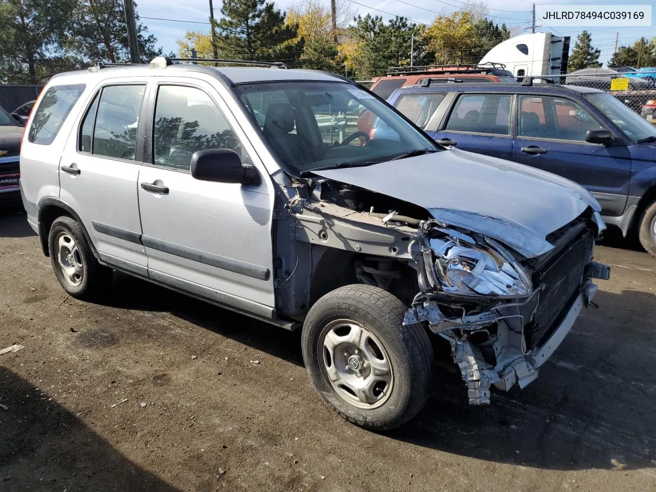 2004 Honda Cr-V Lx VIN: JHLRD78494C039169 Lot: 77709464